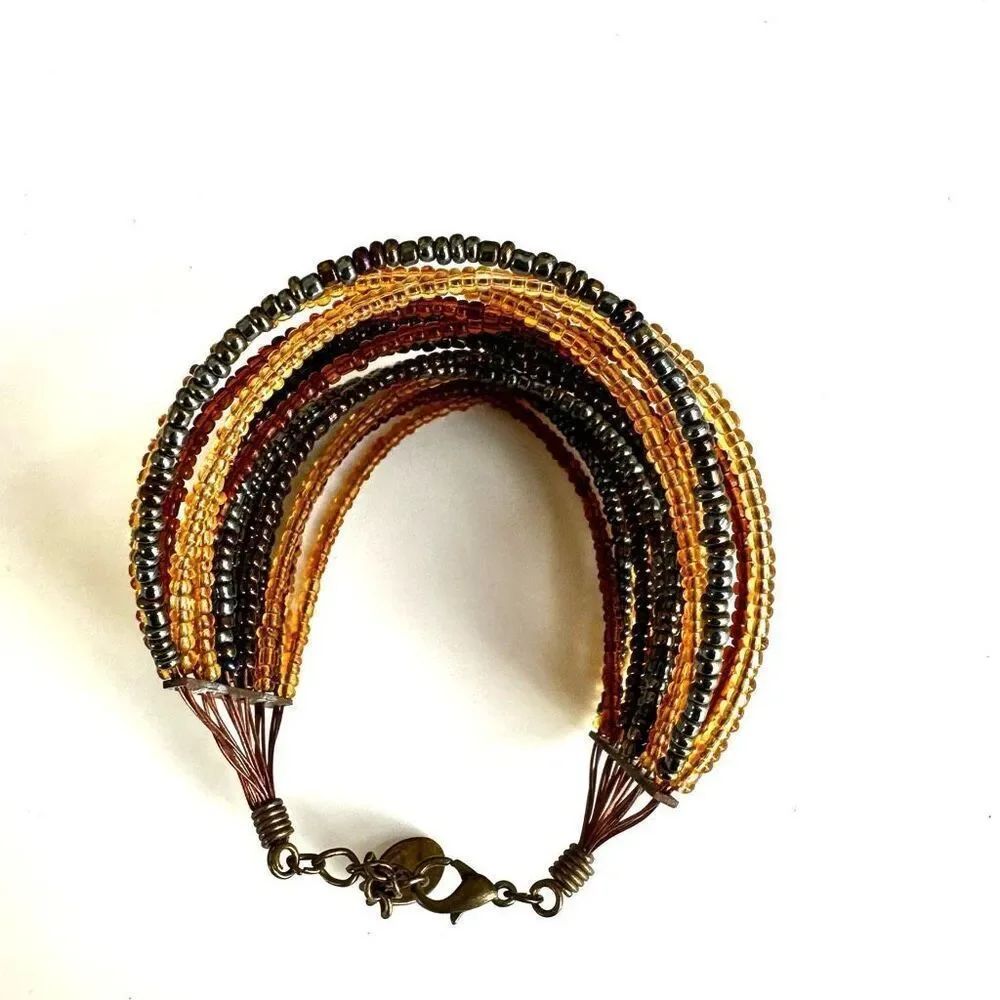 Brown multi strand bracelet